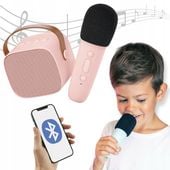 Lalarma Bezprzewodowy zestaw Karaoke dla dzieci - mikrofon + głośnik Rose