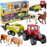 FARMA Z AKCESORIAMI TRAKTOR ZWIERZĘTA ZESTAW ROLNICZY DLA DZIECI NA PREZENT
