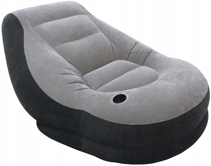 FOTEL DMUCHANY WELUROWY PUFA + PODNÓŻEK INTEX zdjęcie 6