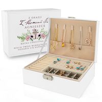 SZKATUŁKA KUFEREK NA BIŻUTERIĘ NA KOMUNIĘ PAMIĄTKA KOMUNII DLA DZIEWCZYNKI