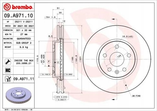TARCZA HAM PRZOD 321X30 V BREMBO na Arena.pl