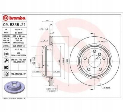 TARCZA HAM TYL 300X20 V BREMBO na Arena.pl