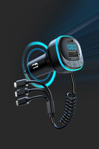 TRANSMITER FM BLUETOOTH 5.0 MP3 ŁADOWARKA SAMOCHODOWA USB-C MICRO LIGHTNING na Arena.pl