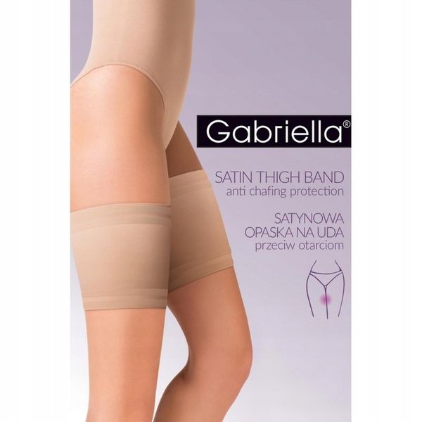 Opaska na uda satynowa Gabriella Beige 3/4 zdjęcie 3