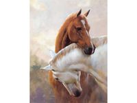 Haft Diamentowy, Obraz, Mozaika Diamentowa Diamond Painting, DWA KONIE 30x40cm