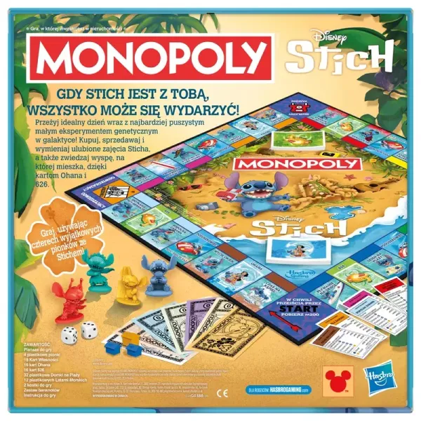 Monopoly Stitch, gra Hasbro, wersja polska zdjęcie 3