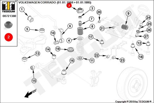VW CORRADO ELEMENT MOCOWANIA AMORTYZATORA 53I na Arena.pl