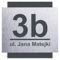 NOWOCZESNA TABLICZKA ADRESOWA Z NUMEREM DOMU ULICA | ALUMINIUM 25x25cm