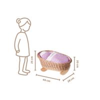 Łóżeczko wiklinowe dla lalek z imieniem 46X28 H20/25 cm uniwersalny