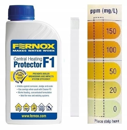 FERNOX F1 Inhibitor Korozji Protector Płyn 500 ml + Tester Analiza Stężenia na Arena.pl