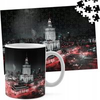 ZESTAW KUBEK + PUZZLE 110EL - POLSKA PAŁAC KULTURY ZABYTEK WIDOKI PIĘKNE
