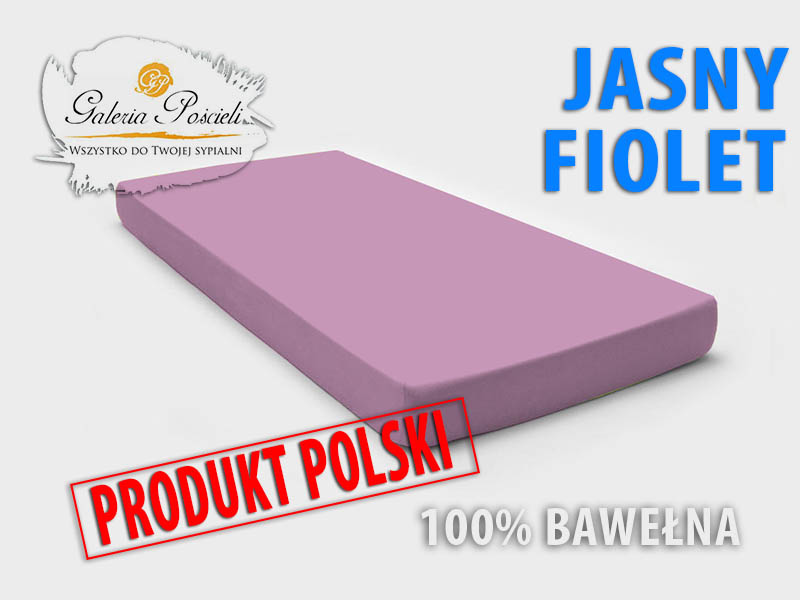 Prześcieradło bawełniane JERSEY 90x200cm JASNY FIOLET zdjęcie 2