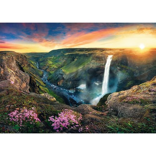 Puzzle 2000 Elementów Wodospad Haifoss, Islandia na Arena.pl