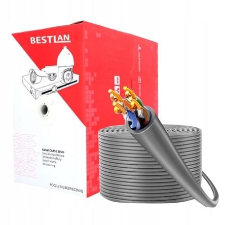 Kabel sieciowy Ethernet Skrętka komputerowa UTP CAT 5E 305m CCA HQ na Arena.pl