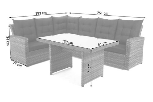 Narożnik technorattanowy Sorrento Grey / Grey na Arena.pl