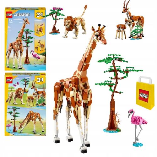 LEGO Creator 3w1 Ruchome Figurki Dzikie zwierzęta z safari 31150 Żyrafa Lew na Arena.pl
