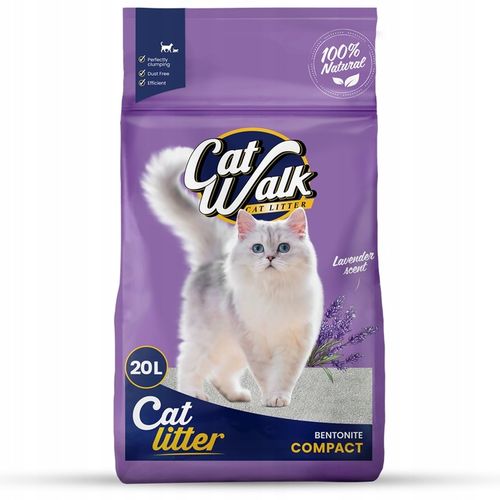 Żwirek dla kota bentonitowy zbrylający LAWENDOWY CatWalk Compact 20L na Arena.pl