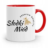 Kubek Czerwony Pszczelarza Słodki Miód Prezent Z Nadrukiem Ze Zdjęciem