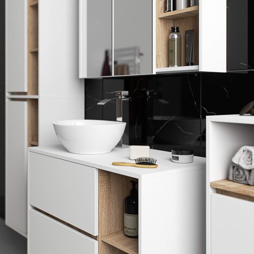 SZAFKA ŁAZIENKOWA WISZĄCA VAMI W90 2D 3P LO BIAŁA / DĄB SONOMA na Arena.pl