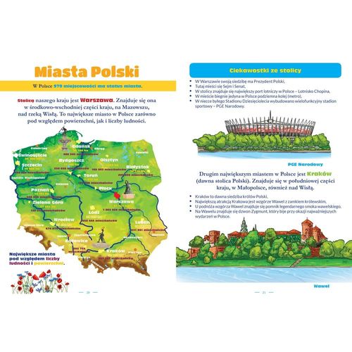 Atlas Polski dla Dzieci. Mapa Ciekawostki o Polsce 32 Strony + 50 Naklejek na Arena.pl