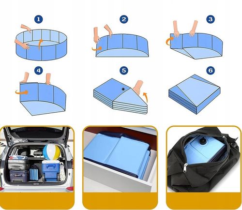 BASEN dla psa składany na lato upał mały 80x30cm na Arena.pl