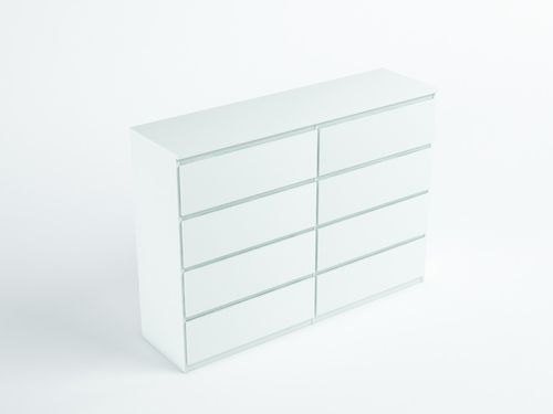 Pojemna Duża Komoda 8 Szuflad 120cm Biała Salonu Sypialni Od na Arena.pl