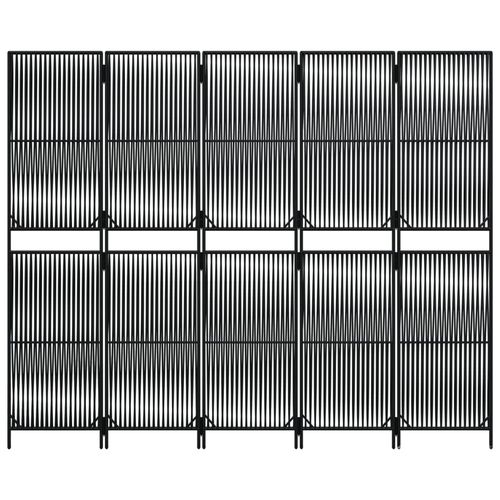 Parawan 5-panelowy, czarny, polirattan na Arena.pl