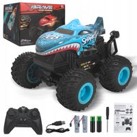 Panoleap RC Monster Truck Rekin – Samochód 2.4GHz z Muzyką, Światłami, Stu…