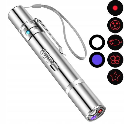 Wskaźnik laserowy dla kota USB 3w1 latarka UV na Arena.pl