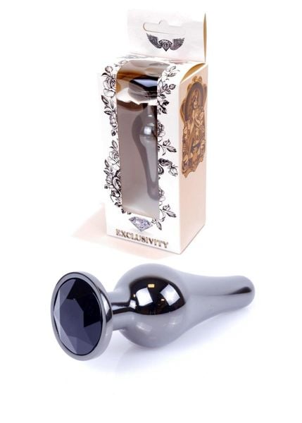 Plug-Jewellery Dark Silver BUTT PLUG- Black zdjęcie 10