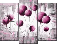 90CM 70 ZEGAR 3 ELEM ABSTRAKCYJNE DMUCHAWCE FUKSJI SCIENNY DRUK