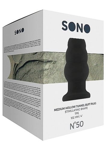 no.50 - medium hollow tunnel butt plug - 4 inch - black na Arena.pl