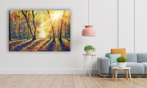 OBRAZ NA PŁÓTNIE 037 Jesienne słońce 60x40cm na Arena.pl