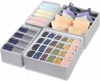 Zestaw Komplet 4 sztuk Organizer Do Szuflady Szafy Na Bieliznę