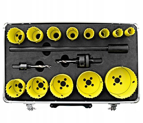 ZESTAW OTWORNIC DO METALU DREWNA BIMETALOWYCH BI-METAL 17 ELEMENTÓW na Arena.pl