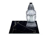 SZKLANA PODSTAWKA POD ZNICZE Z DEDYKACJĄ 30x30cm Marmur 07f