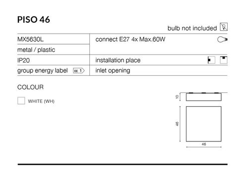 Plafon PISO 46 MX5630L Azzardo +LED na Arena.pl