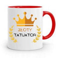Dla Tatuażystki Tatuażysty Kubek Czerwony Prezent Z Nadrukiem Ze Zdjęciem
