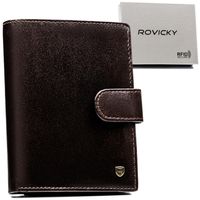portfel męski elegancki ze skóry naturalnej na zatrzask- rovicky