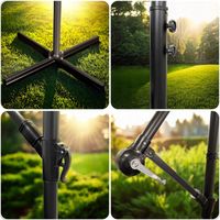 Parasol ogrodowy duży składany z wysięgnikiem pokrowiec lampki LED Ø 300cm