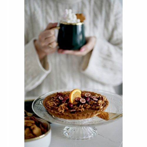 SZKLANA PATERA na ciasto NA BABECZKI patera NA NÓŻCE 30cm Roso Tadar na Arena.pl