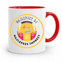 Dla Dja Muzyka Kubek Czerwony Najlepszy Dj Z Nadrukiem Ze Zdjęciem