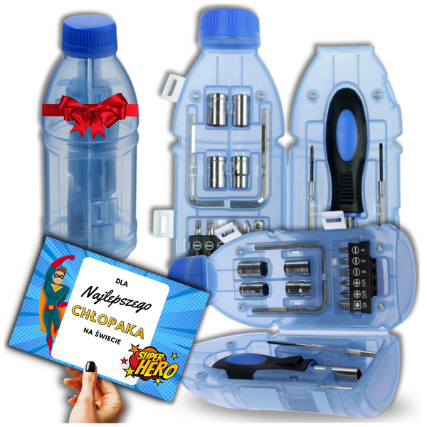 Zestaw narzędzi 15 elementów butelka zdjęcie 1