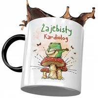 Kubek Czarny Dla Kardiologa Żajebisty Kardiolog Z Nadrukiem Ze Zdjęciem