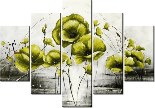 105CM 150CM ZEGAR 5 ELEM ŻÓŁTE MAKI DRUK OBRAZ na Arena.pl