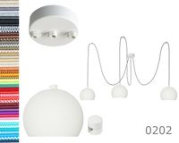 LAMPA kula biała z białym plastikowym hamulcem pająk 3 wisząca