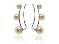 Nausznice srebrne 925 Perły od najmniejszej do największej kn201 - 0,6g.