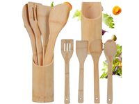 Przybory kuchenne drewno bambusowe do kuchni łopatka łyżka 5el