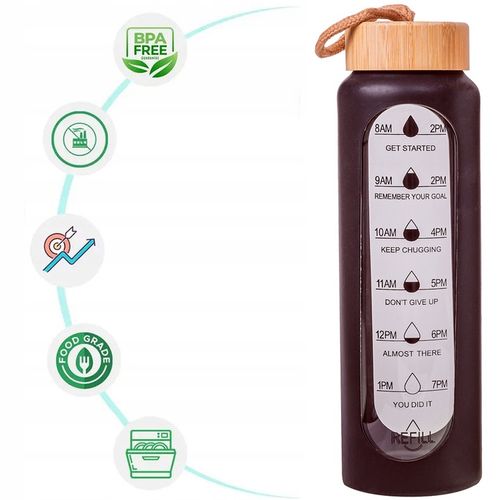 BIDON BUTELKA SZKLANA SZCZELNA NA WODĘ KUBEK POJEMNIK NA NAPÓJ SHAKER 1L na Arena.pl