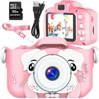 APARAT CYFROWY FOTOGRAFICZNY DLA DZIECI PIESEK PREZENT + KARTA PAMIĘCI 32GB